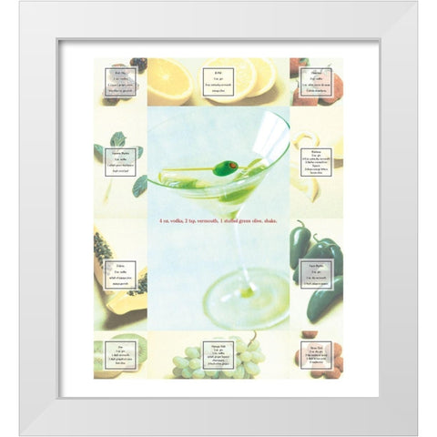 Vodka Martini White Modern Wood Framed Art Print by Frontline