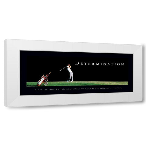 Determination - Golfer White Modern Wood Framed Art Print by Frontline