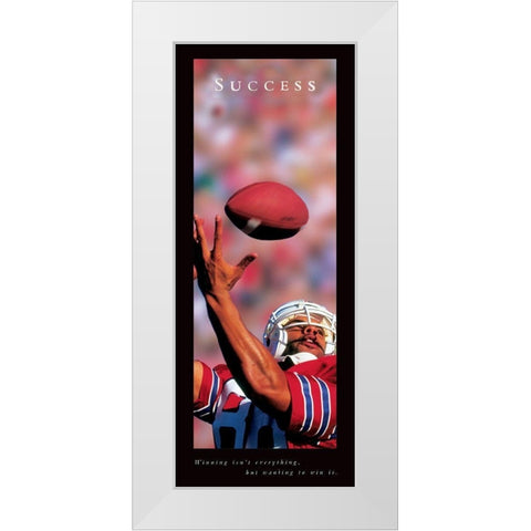 Success - Football White Modern Wood Framed Art Print by Frontline