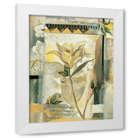 Abstract Orchid White Modern Wood Framed Art Print by Unknown