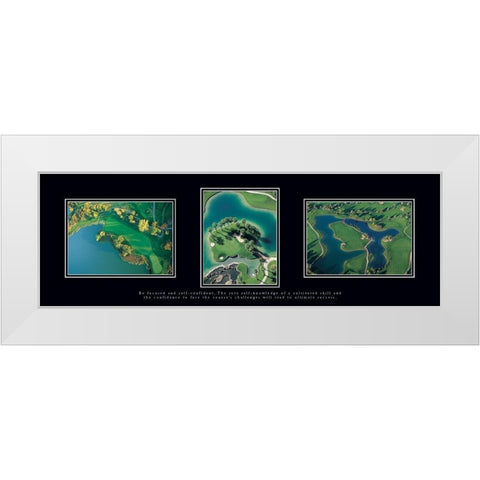 Golf Triptych White Modern Wood Framed Art Print by Frontline