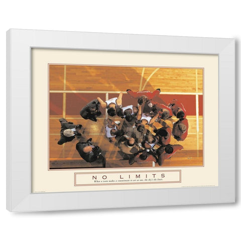 No Limits - Basketball White Modern Wood Framed Art Print by Unknown