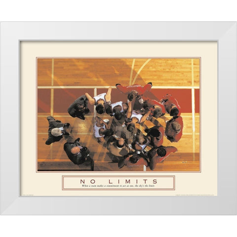 No Limits - Basketball White Modern Wood Framed Art Print by Unknown