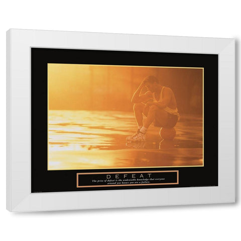 Defeat - Basketball White Modern Wood Framed Art Print by Frontline