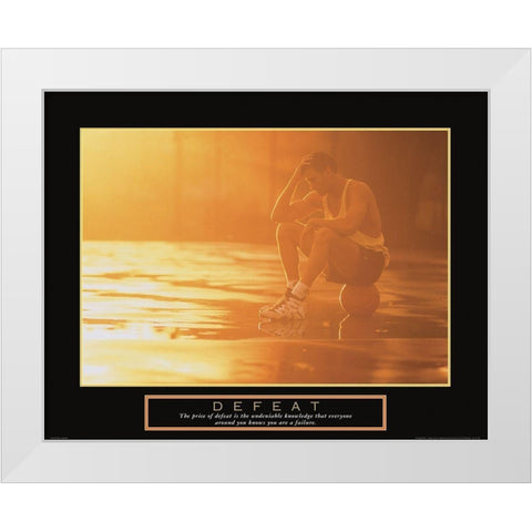 Defeat - Basketball White Modern Wood Framed Art Print by Frontline