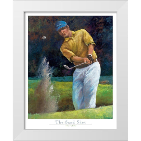 Golf The Sand Shot White Modern Wood Framed Art Print by Frontline