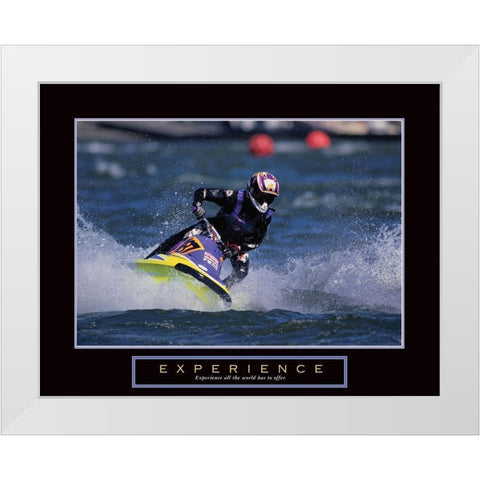 Experience - Jet Ski White Modern Wood Framed Art Print by Frontline