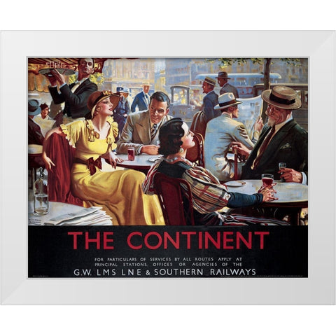 The Continent White Modern Wood Framed Art Print by Unknown