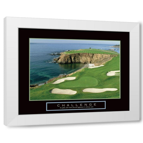 Challenge - Golf by the Sea White Modern Wood Framed Art Print by Frontline