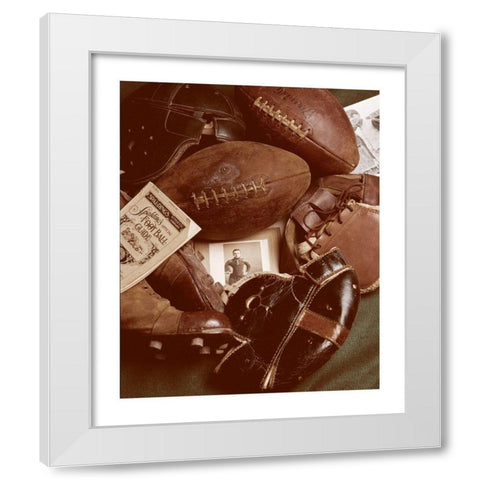 Football Memorabilia White Modern Wood Framed Art Print by Frontline