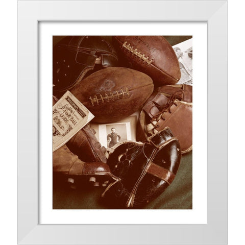 Football Memorabilia White Modern Wood Framed Art Print by Frontline