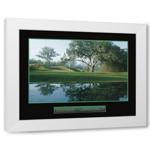 Achievement - Golf White Modern Wood Framed Art Print by Frontline