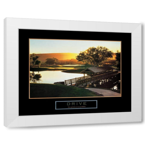 Drive - Golf White Modern Wood Framed Art Print by Frontline