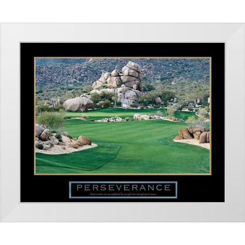 Golf - Perseverance White Modern Wood Framed Art Print by Unknown