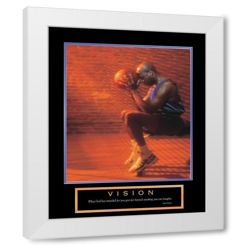 Basketball - Vision White Modern Wood Framed Art Print by Unknown