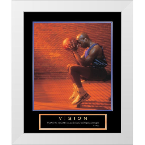 Basketball - Vision White Modern Wood Framed Art Print by Unknown