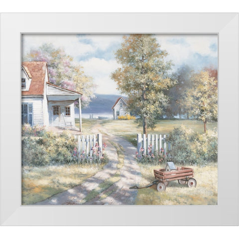 Wagon White Modern Wood Framed Art Print by Unknown