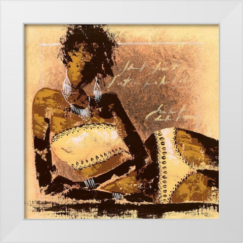Sexy I White Modern Wood Framed Art Print by Johanna