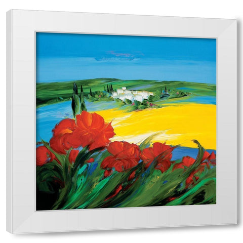 Couleur coquelicot 1 White Modern Wood Framed Art Print by Vadon, Veronique