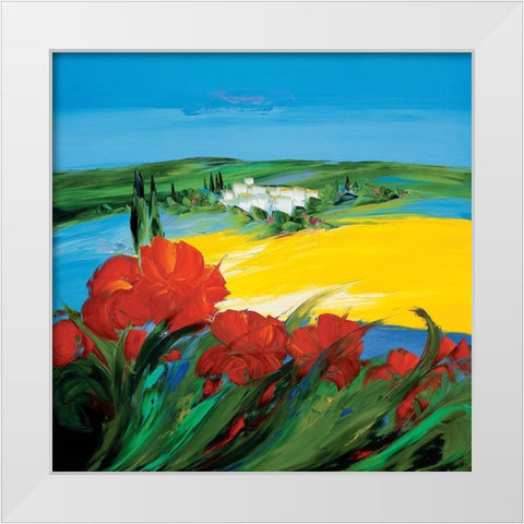 Couleur coquelicot 1 White Modern Wood Framed Art Print by Vadon, Veronique