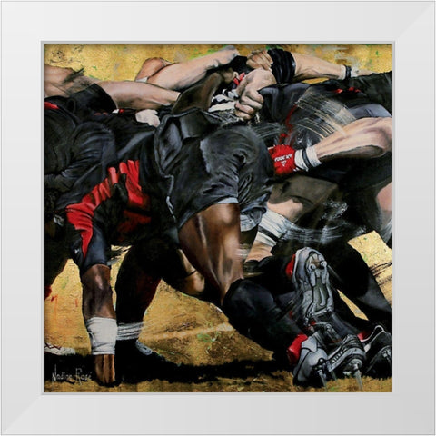 Melee rouge noire (detail) White Modern Wood Framed Art Print by Ruse, Nadine