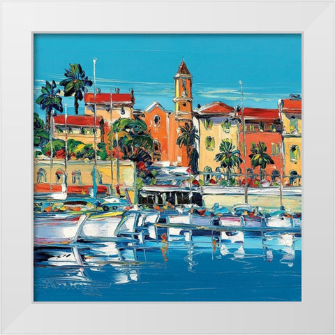 St Jean Cap Ferrat White Modern Wood Framed Art Print by Corbiere