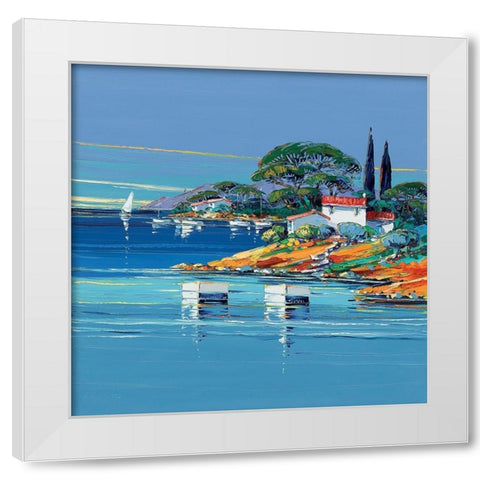 Cap dAntibes White Modern Wood Framed Art Print by Corbiere