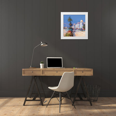 Nice White Modern Wood Framed Art Print by Corbiere