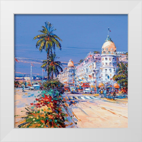 Nice White Modern Wood Framed Art Print by Corbiere