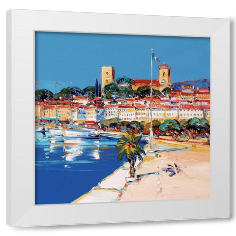 Le Suquet White Modern Wood Framed Art Print by Corbiere