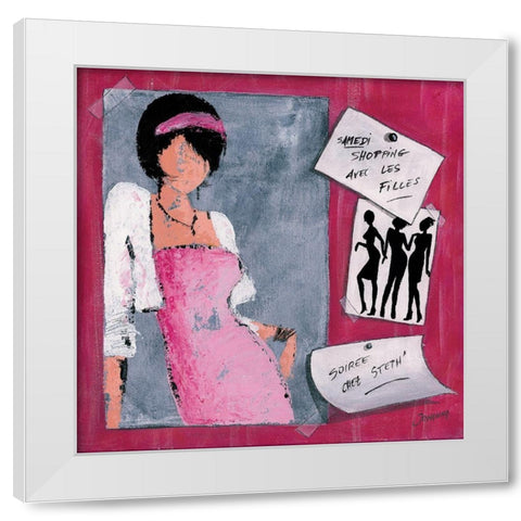 Me´mo II White Modern Wood Framed Art Print by Johanna