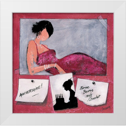 Me´mo IV White Modern Wood Framed Art Print by Johanna