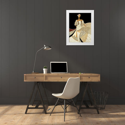 Clarisse White Modern Wood Framed Art Print by Loesch, Elisabeth