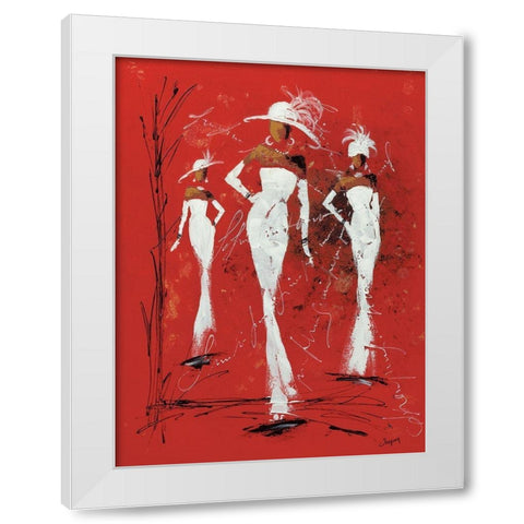 Defile Haute couture I White Modern Wood Framed Art Print by Johanna
