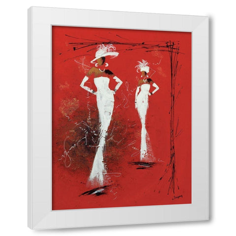 Defile Haute couture II White Modern Wood Framed Art Print by Johanna
