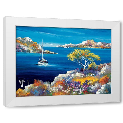 Mer dhuile White Modern Wood Framed Art Print by Keiflin, Roger