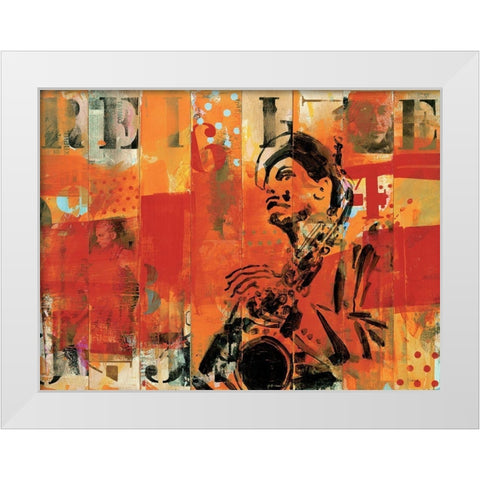 Jazz II White Modern Wood Framed Art Print by Vieux, Thierry