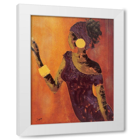 Le miroir II White Modern Wood Framed Art Print by Johanna