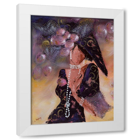 Elegantes aux perles I White Modern Wood Framed Art Print by Johanna