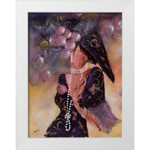 Elegantes aux perles I White Modern Wood Framed Art Print by Johanna