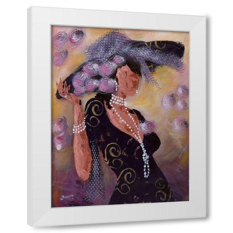 Elegantes aux perles II White Modern Wood Framed Art Print by Johanna