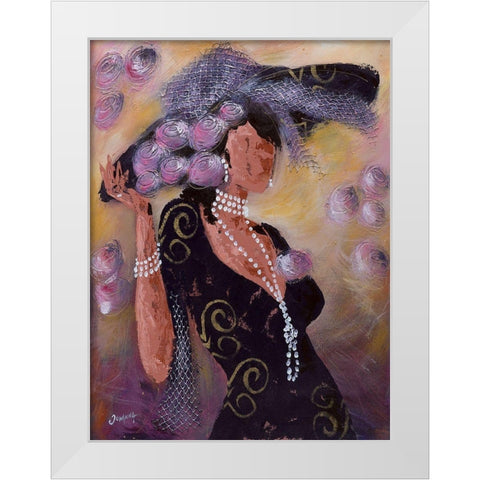 Elegantes aux perles II White Modern Wood Framed Art Print by Johanna