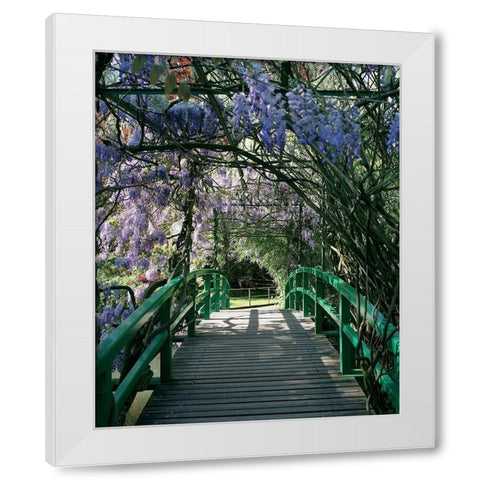 Jardin de Monet a Giverny I White Modern Wood Framed Art Print by Pinsard, Laurent