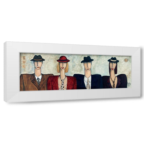 Femme, homme, mode demploi ! White Modern Wood Framed Art Print by Kuhn, Marie-Pierre