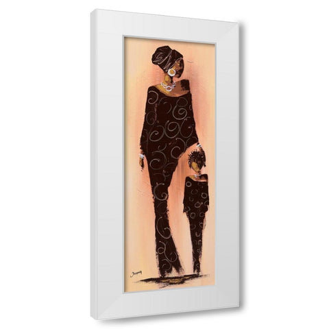 Bamako II White Modern Wood Framed Art Print by Johanna