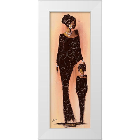 Bamako II White Modern Wood Framed Art Print by Johanna
