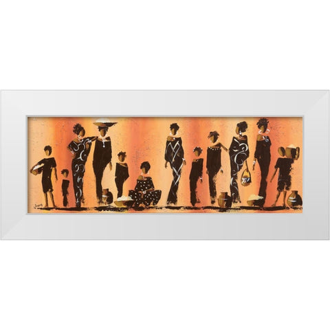 Au marche I White Modern Wood Framed Art Print by Johanna