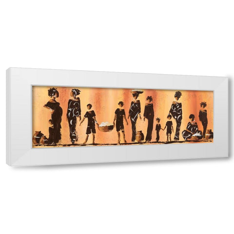 Au marche II White Modern Wood Framed Art Print by Johanna