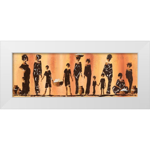 Au marche II White Modern Wood Framed Art Print by Johanna