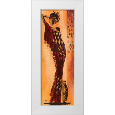 Femme gazelle I White Modern Wood Framed Art Print by Johanna